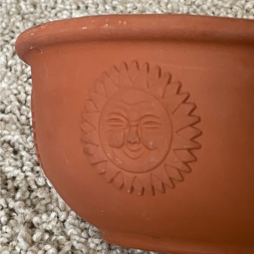 Terracotta Sun Face Bowl/Pot